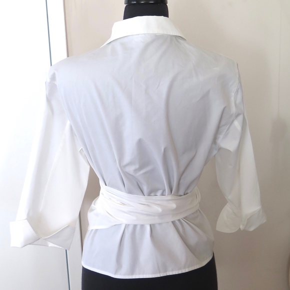 Holt Renfrew Tie Wrap Blouse, Never Worn, Made in Italy - Picture 10 of 15